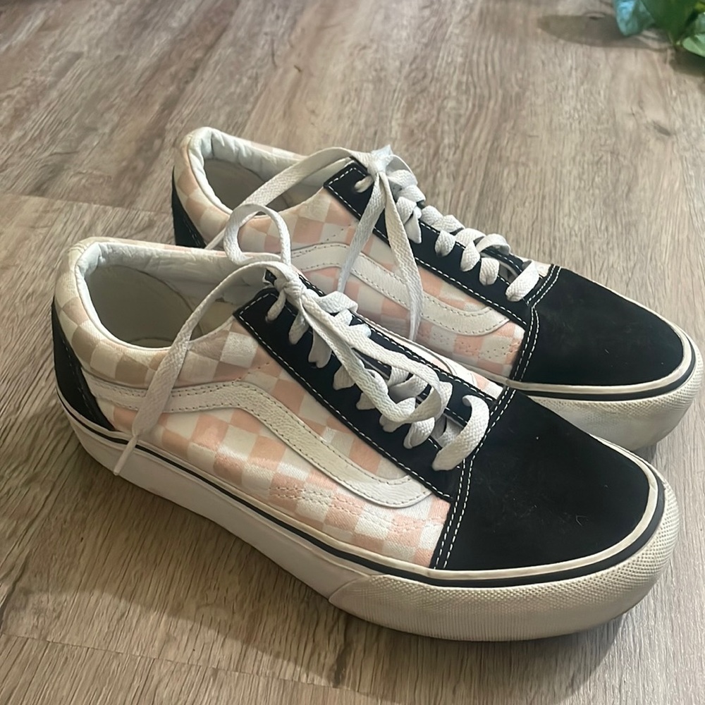 Platform Old Skool Vans Pink Checker